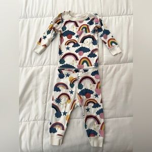 Hanna Andersson pajama set pj rainbows clouds hearts gender neutral